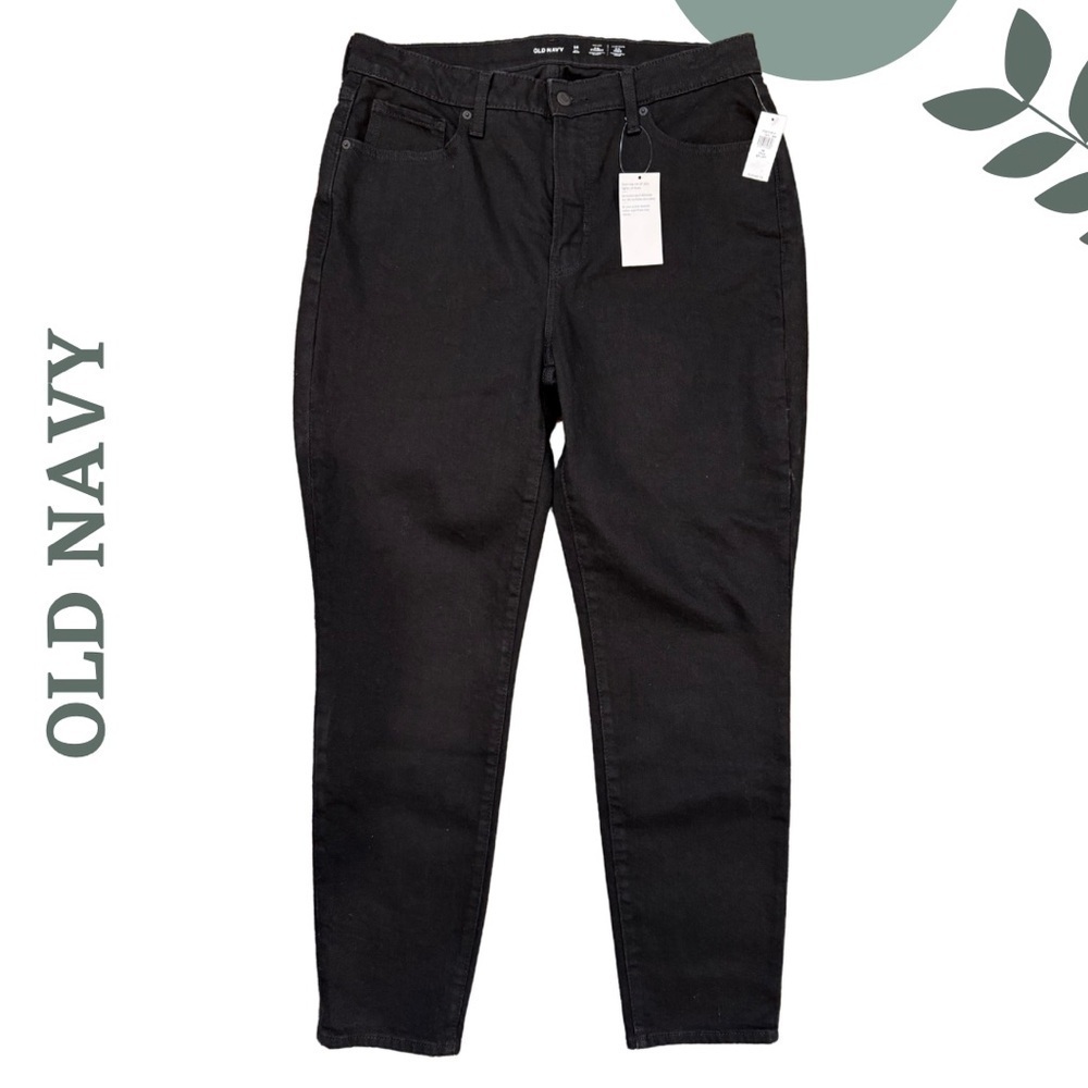 🛍️3/$40 Old Navy High-Rise O.G. Straight Jeans | Black | Size 14 Tall
